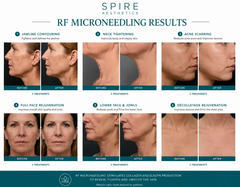 RF Microneedling Skin tightening Dumbarton results